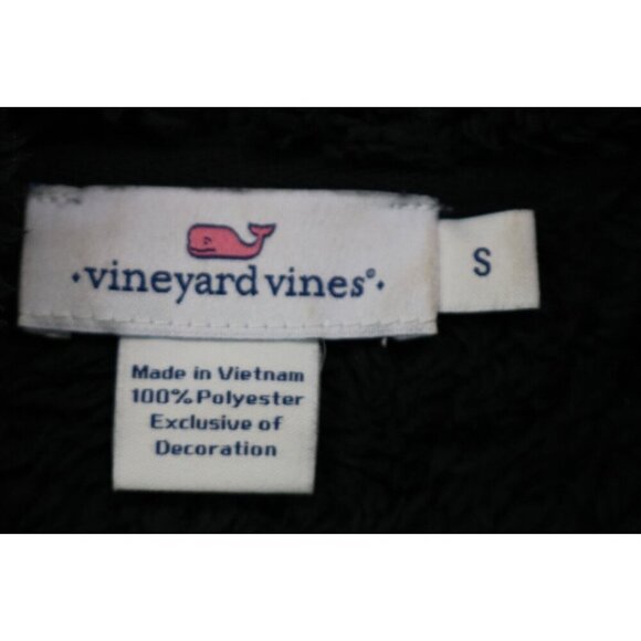 Vineyard Vines Black Plush Fleece Mock Neck Sweater-Size Small-Oversized - Picture 5 of 9